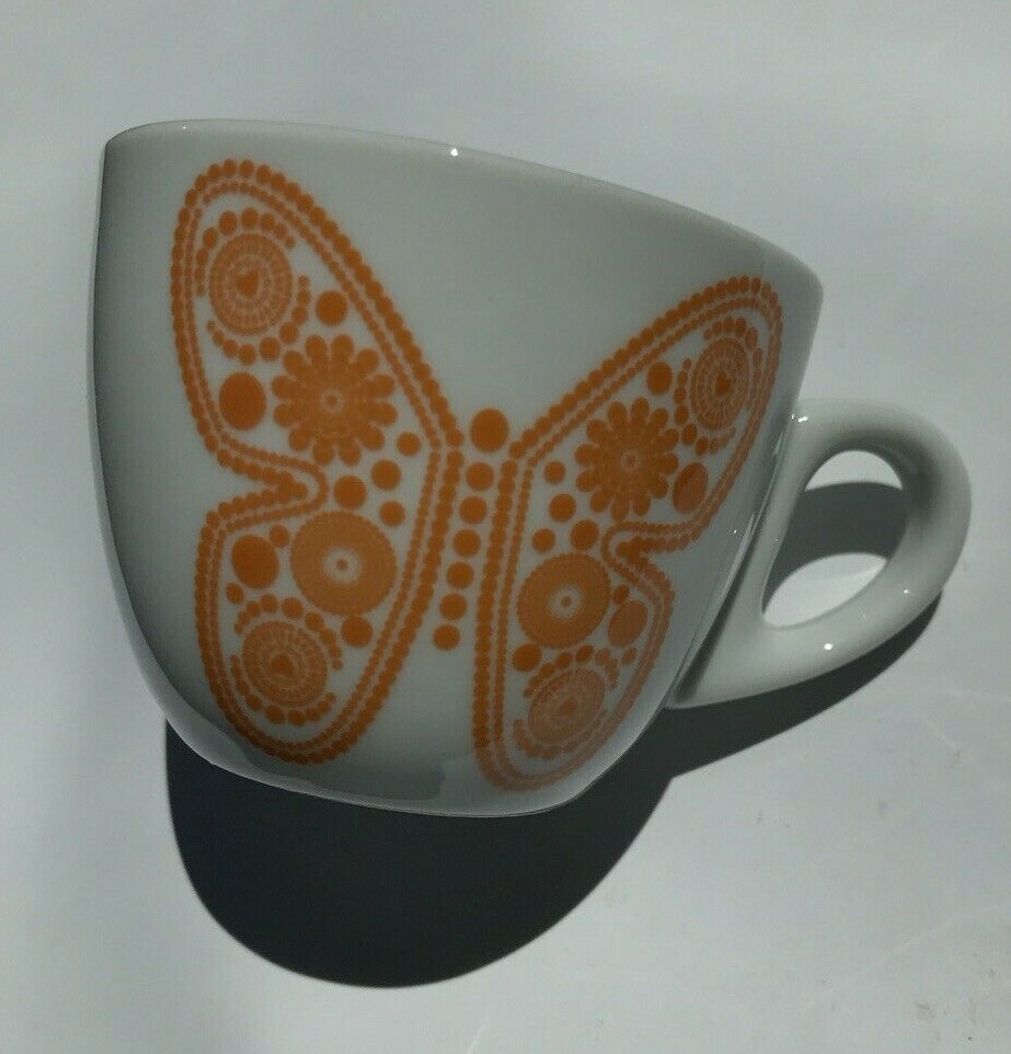 5 Piece Espresso Coffee Cups By MURVAL Butterfly Collection