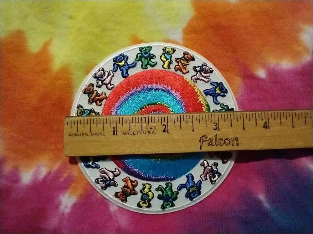 Grateful Dead Dancing Bears Spiral 3.5 Inch Iron On Patch