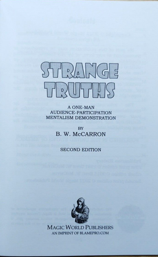 Strange Truths by B. W. McCarron
