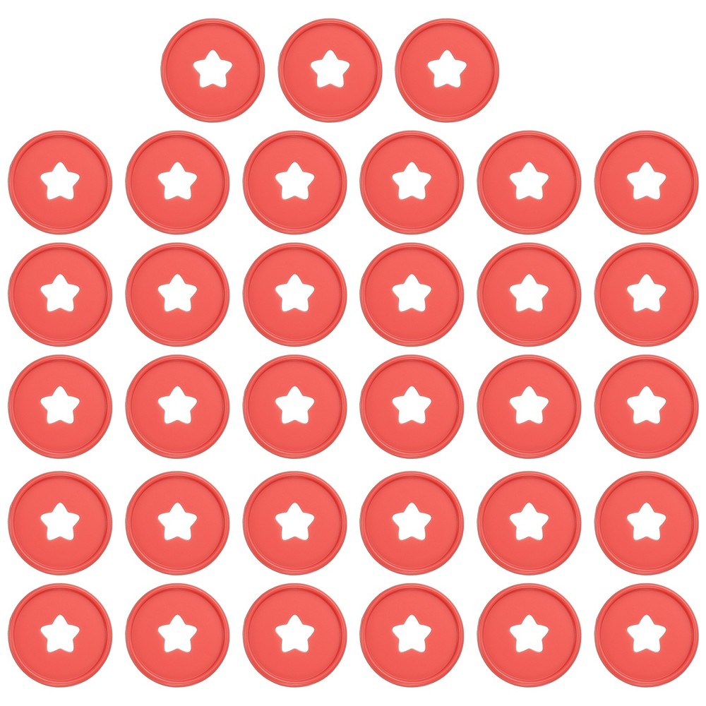 35mm Plastic Book Binding Discs, 33 Pack Expansion Discs Star, Red