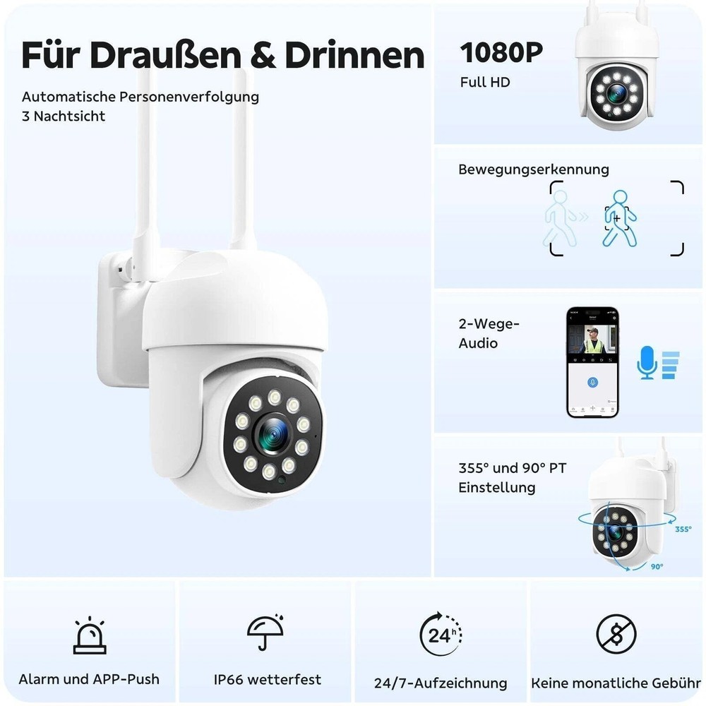 4Pcs Wireless 5G WiFi Security Camera System Smart Outdoor Night Vision 10CH NVR