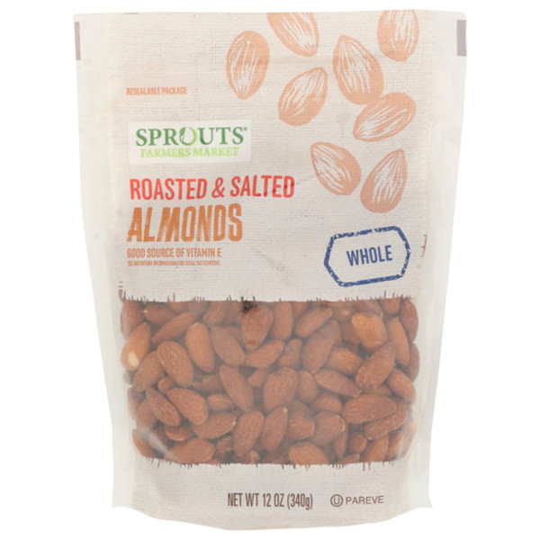 2 Pack - Sprouts Roasted Salted Whole Almonds 12 oz
