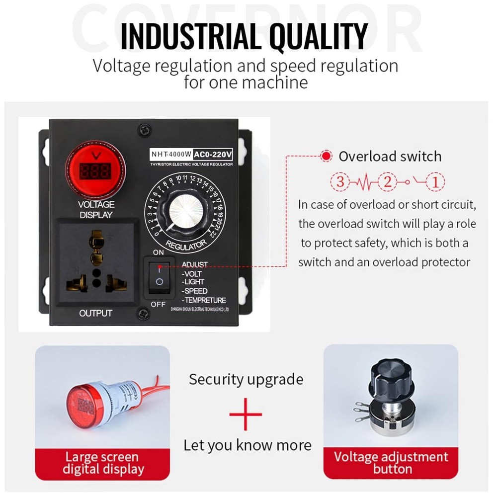Fan Speed Controller - Adjustable 110V Motor Regulator