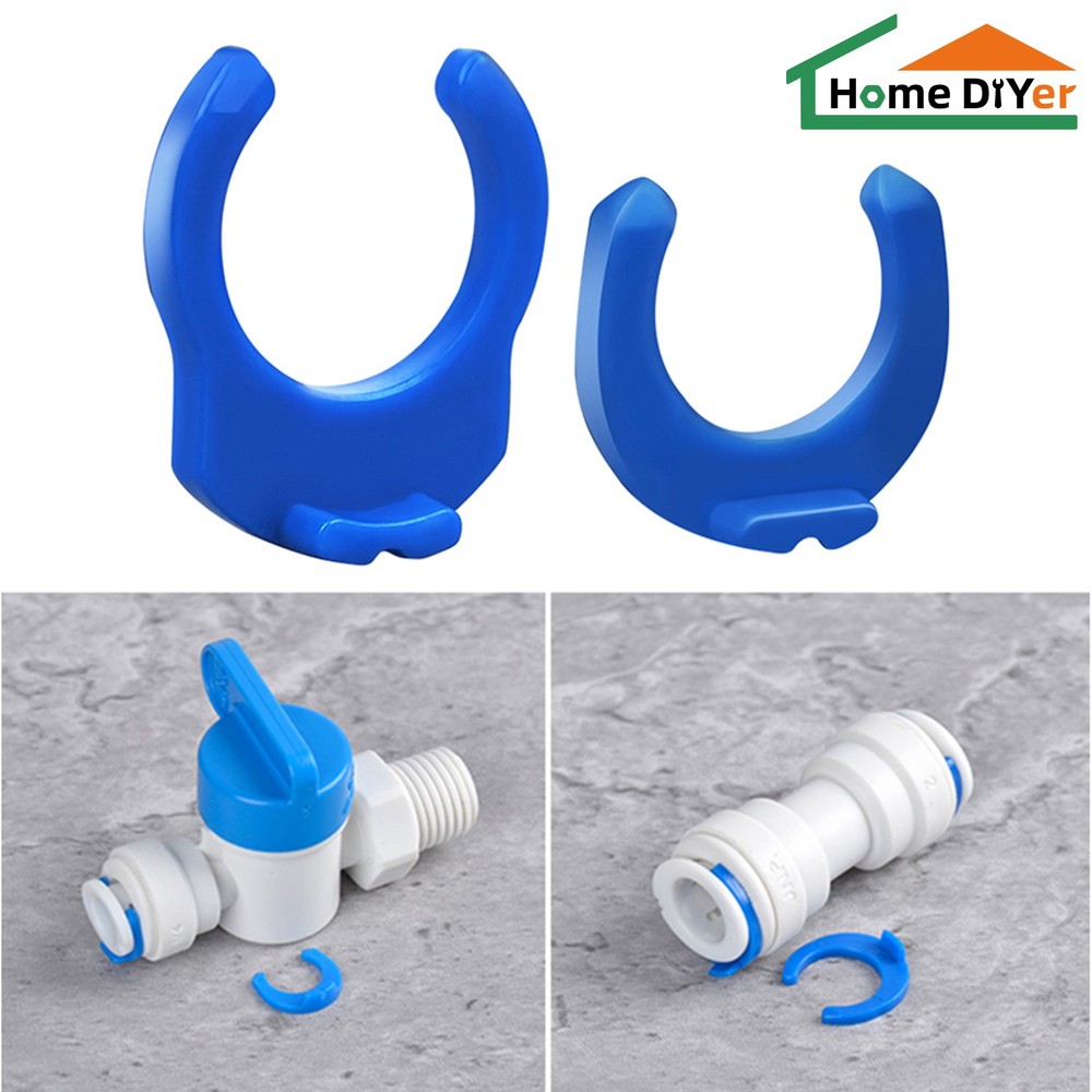 1/4", 3/8" Blue Locking Collet Clip RO Reverse Osmosis Filter Push Fittings