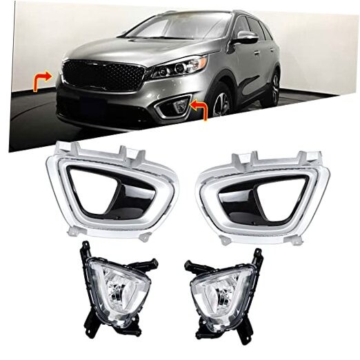 Fog Lights Replacement for Sorento 2016 2017 2018 Clear Lens with Front