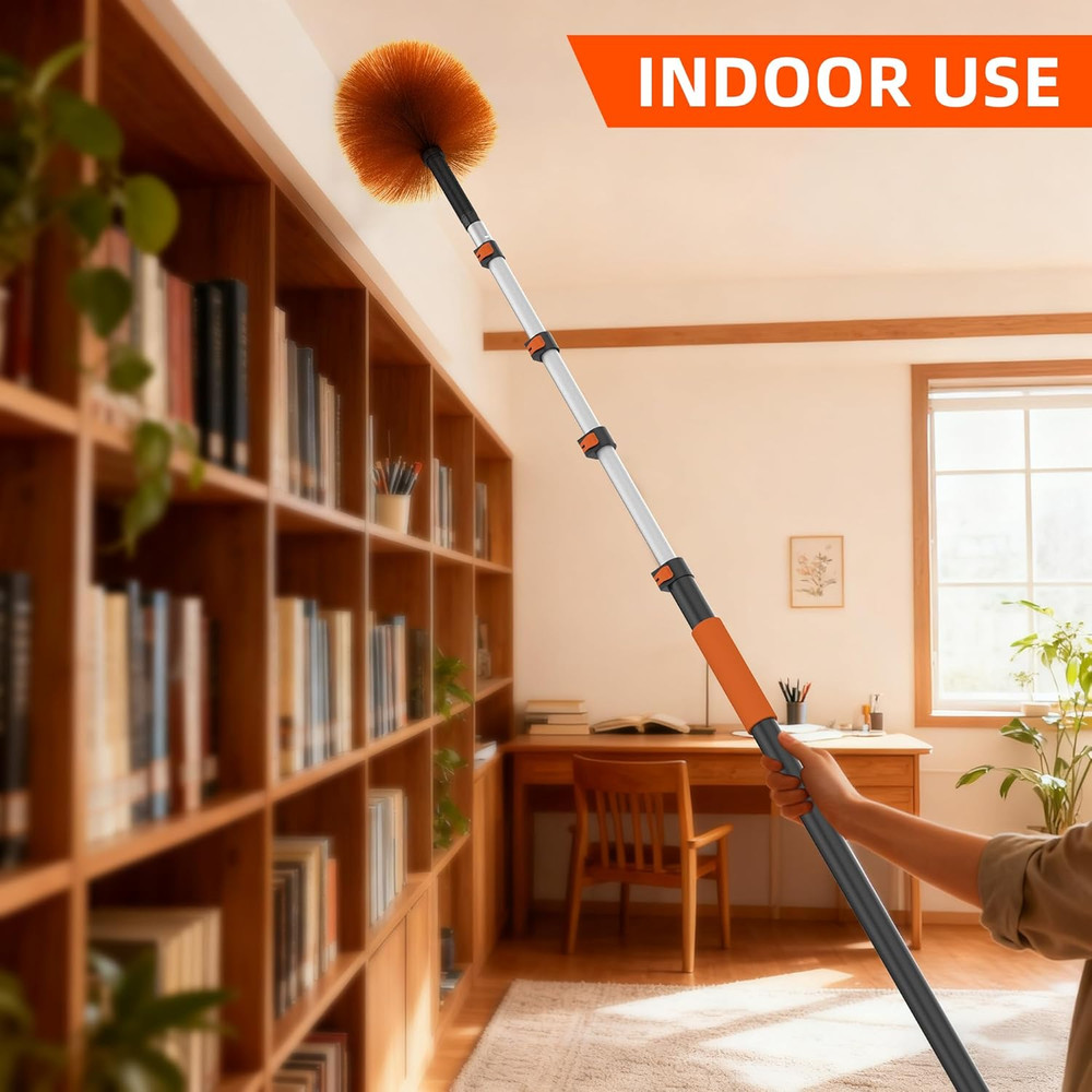 26 FT Cobweb Duster with Extension Pole, Cobweb Duster with 5-20FT Telescoping E