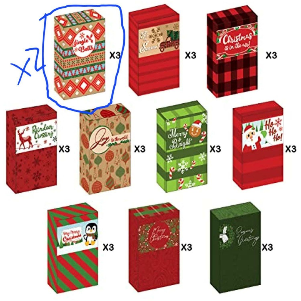 JOYIN 29Pcs Christmas Gift Card Boxes,10 Designs Drawer. ***READ***