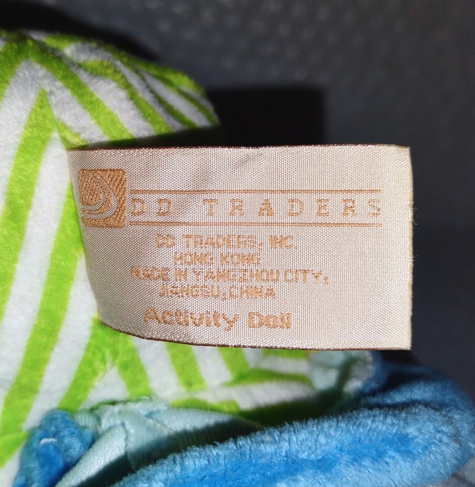 DD Traders BOY Brunette Activity Doll 13in Velour Plush Tie Fasten Button Zip