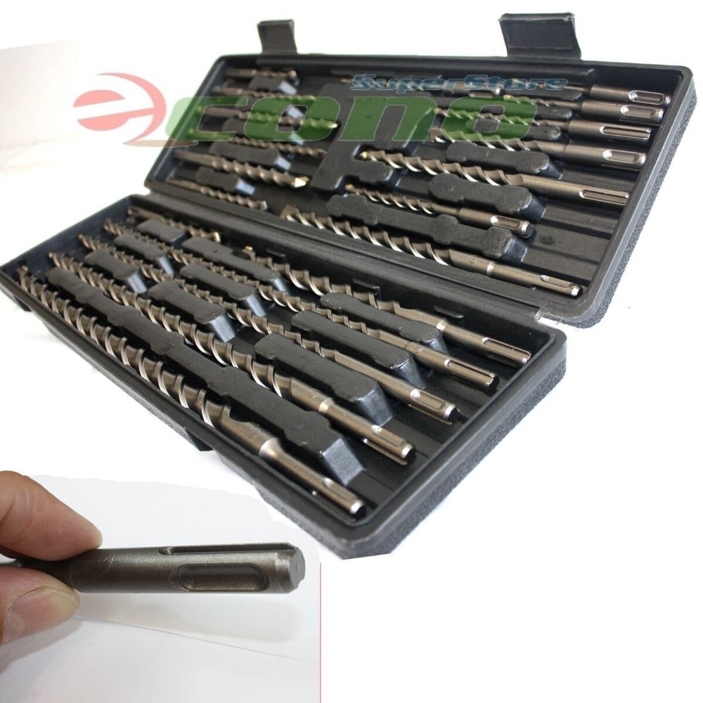 20pc SDS Plus Hammer Drill Bits w/Carbide Tip Flute Concrete Masonry Bricks Bit