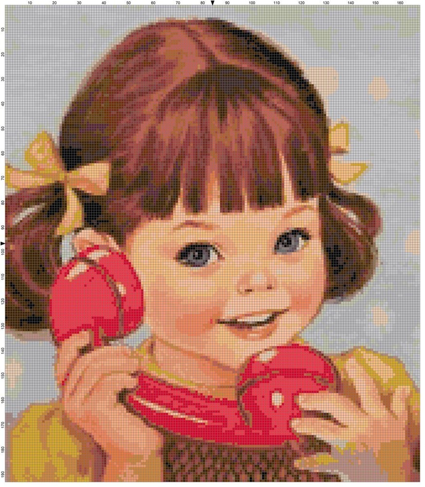Retro Vintage CALLING GRANDMA 1950's Cross Stitch Pattern Chart Needlepoint