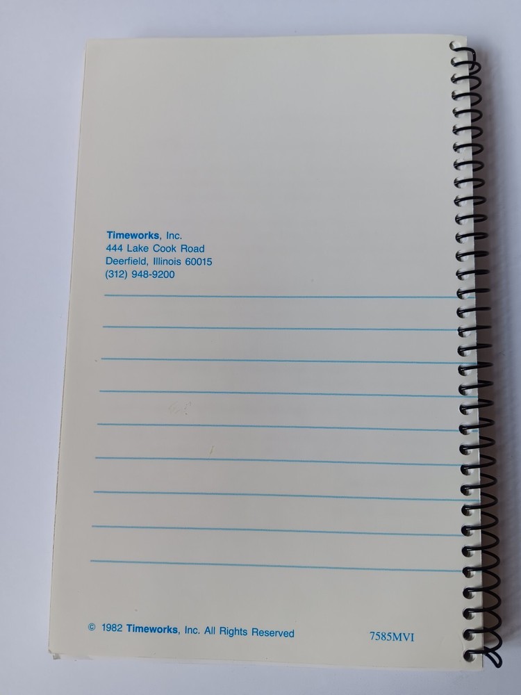 Time Works Users Manual Data Manager 128 W/Report Writer Commodore 128 Computers