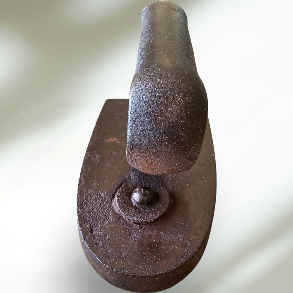 Antique Cast Sad Iron Solid Handle Door Stop Bookend Rustic Primitive