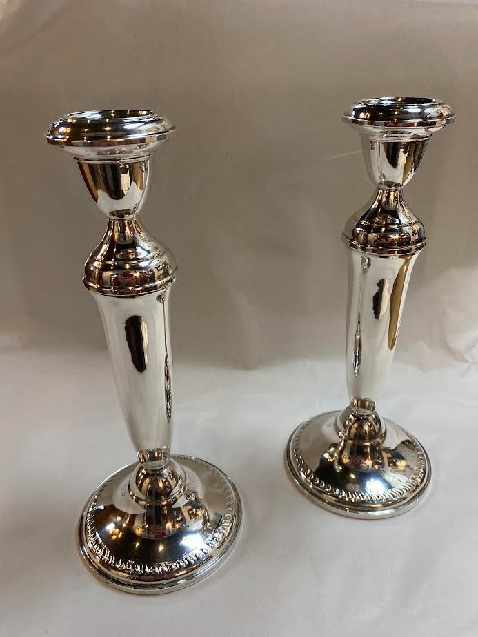 Pair of "LA"  Hallmark Sterling Silver Candlesticks