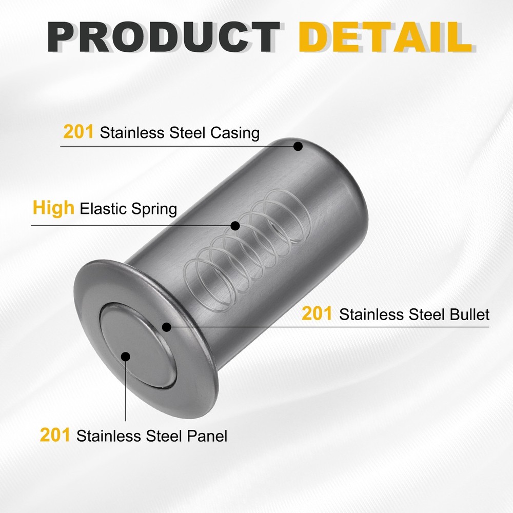 2PCS 0.51" Door Latch Dust Protector, Dust-Proof Sliding Lock Insert, Grey