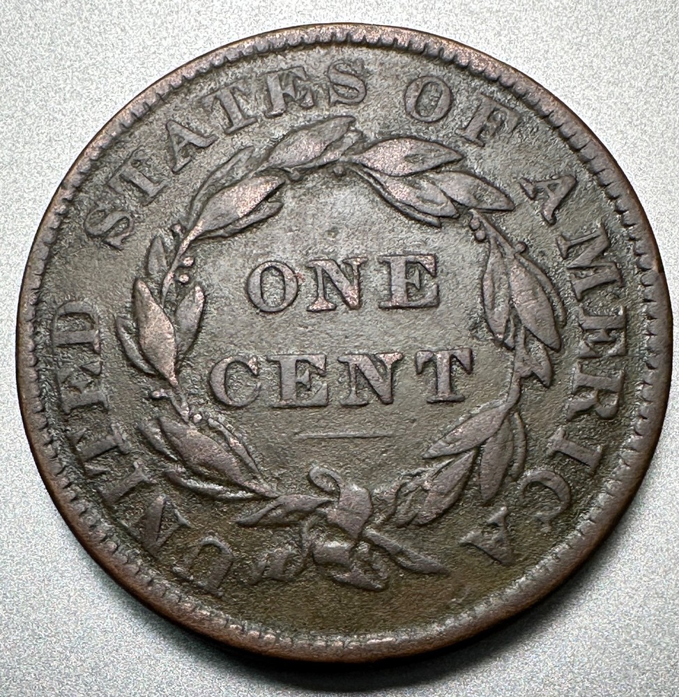 1836 LARGE CENT VF+ DETAILS #1990