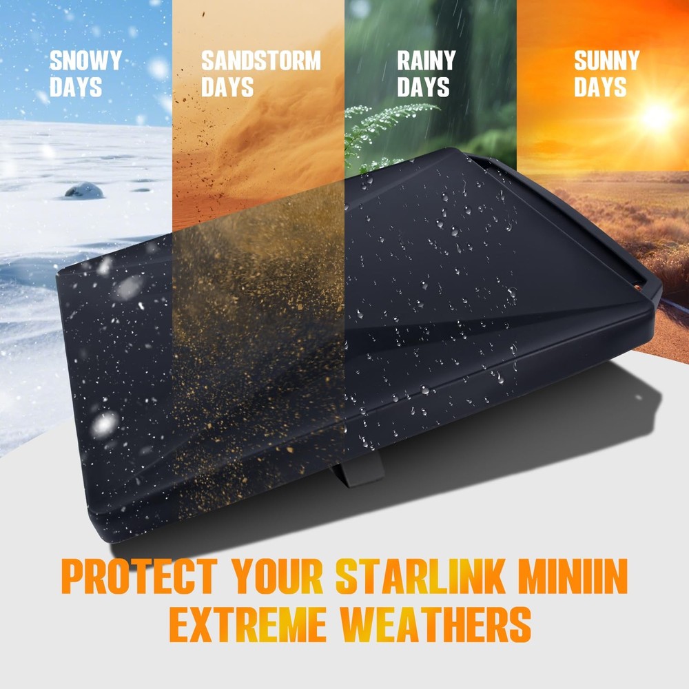 Starlink Mini Protective Cover Case – Waterproof Scratch-Resistant Black