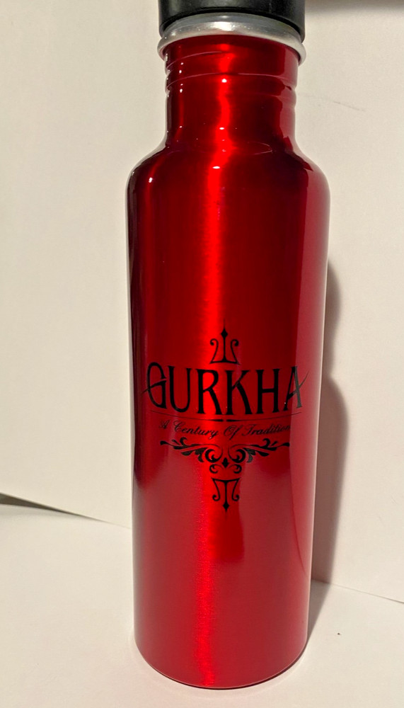 Gurkha Cigars Red Metal Water Bottle