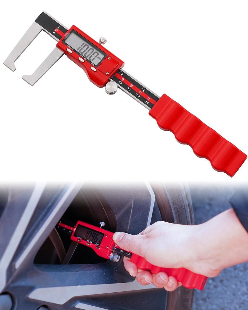 Brake Rotor Measuring Tool, Digital Caliper for Disc Brake Thickness, Wheels-...