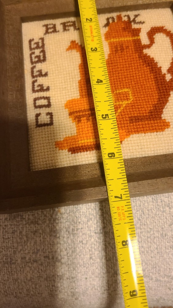 Vintage Cross Stitch Framed Coffee Break