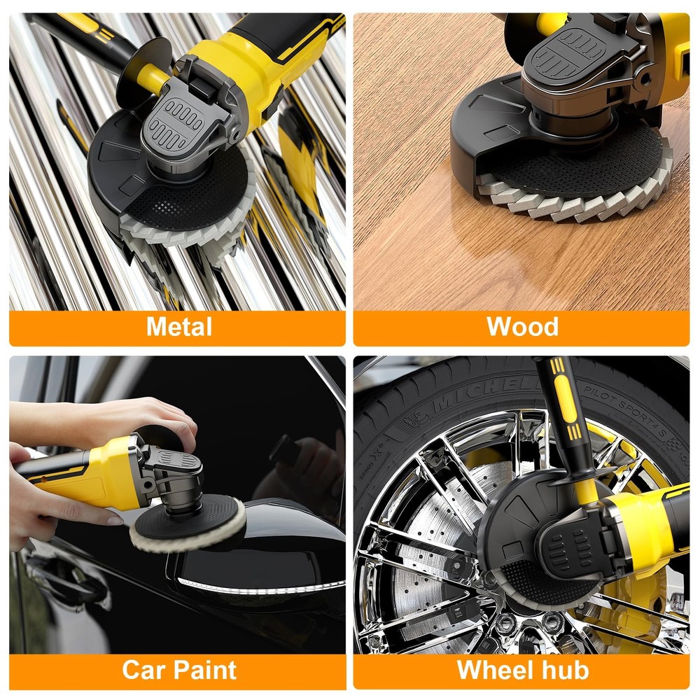 BURMONG 8 Pcs Wool Polishing Wheel & Compound Kit – 5 Buffing Wheels (4-1/2"...