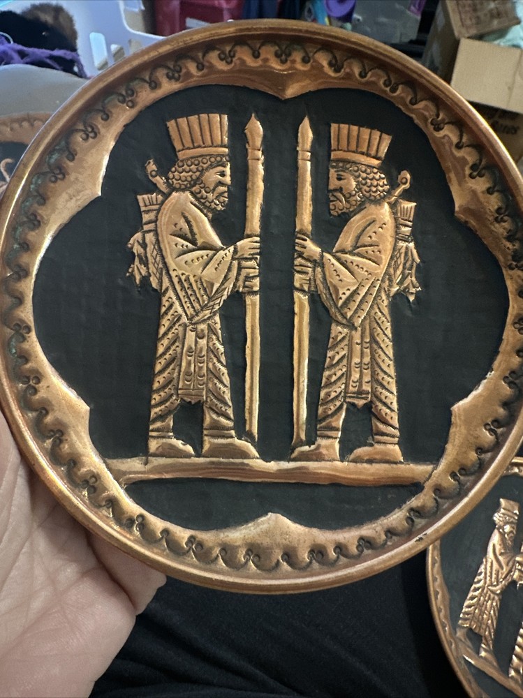 ANTIQUE PERSIAN COPPER PLATE HAND HAMMERED WALL DECOR
