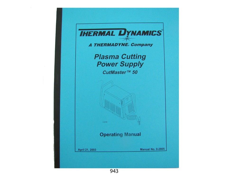 Thermal Dynamics CutMaster 50 Plasma Cutting Power Supply Operating Manual *943