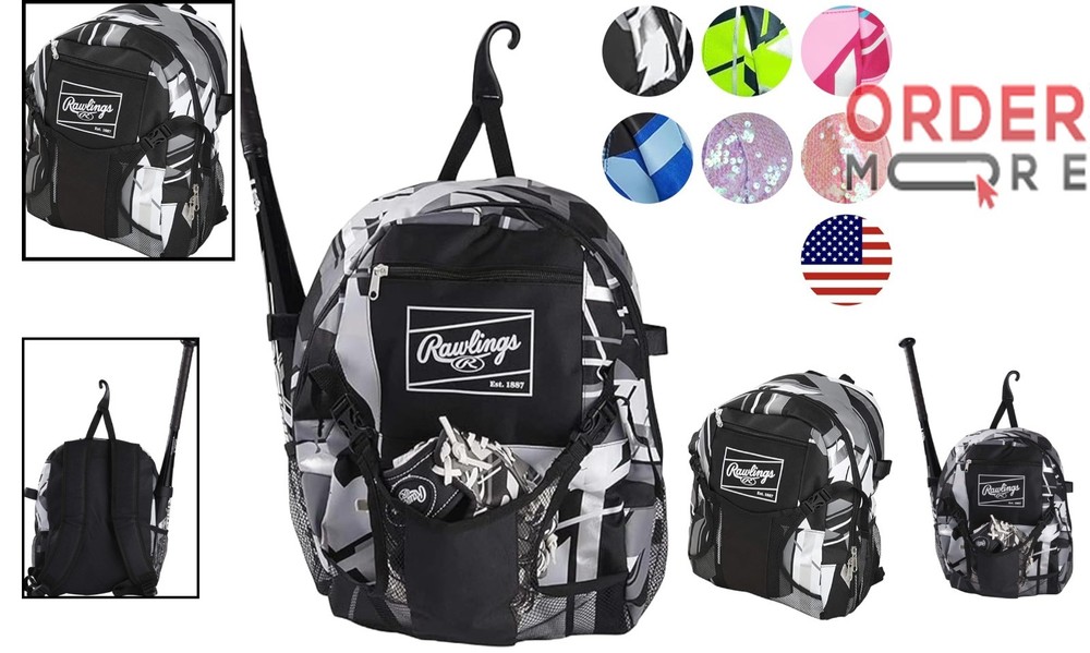 Baseball Softball Equipment Backpack Polyester 15x12x6 Multiple Colors