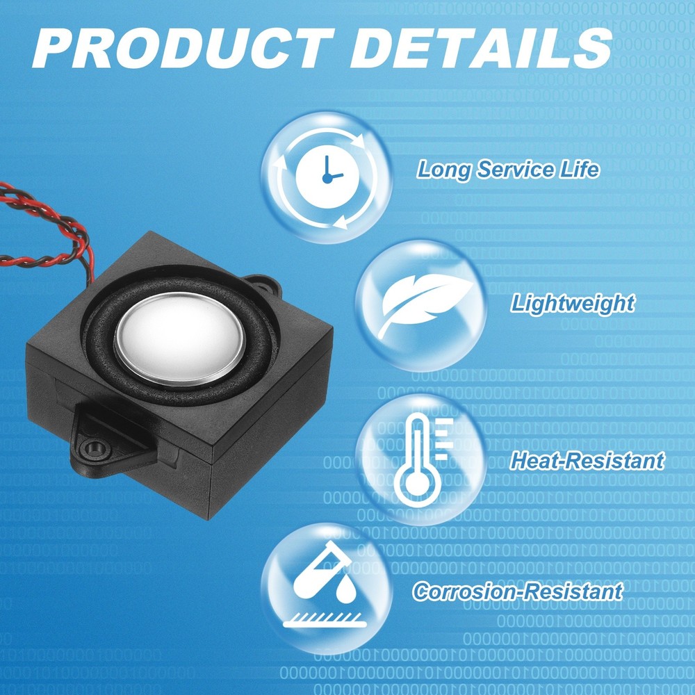 3W 4Ω Mini Speaker, 2PCS Full-Range Portable Micro Loudspeaker, Black Silver