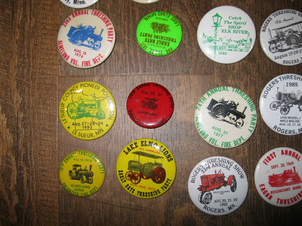 24 different threshing show steam engine show pins 1964-1993