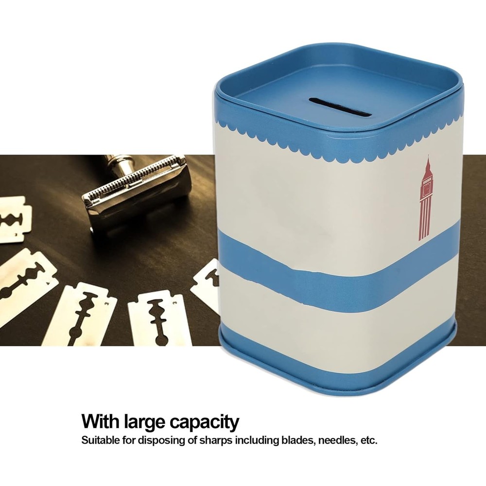 Blade Disposal Case, Razor Bank, Iron Blue