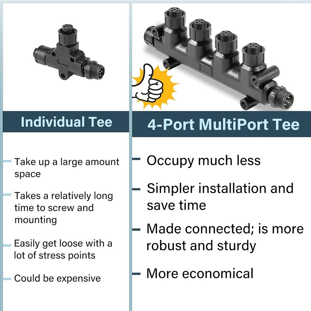 Replacement for Garmin NMEA 2000 Multi-Port T-Connector