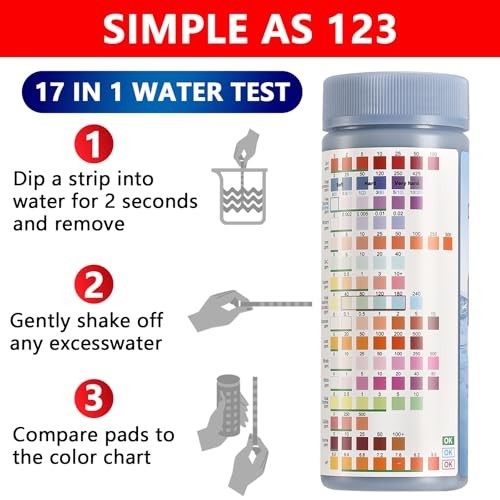 18-in-1 Drinking Water Test Strips, 125 Count – Home Water Quality Testing Kit