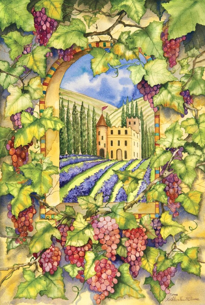 Ceramic Backsplash Tile Mural Fruit Vegetable Kitchen/Bathroom - Castle Vineyard