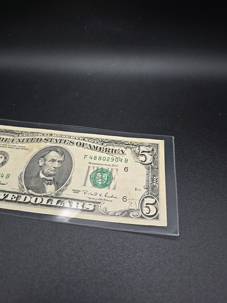 1995 $5 FRN - Printing Overprint