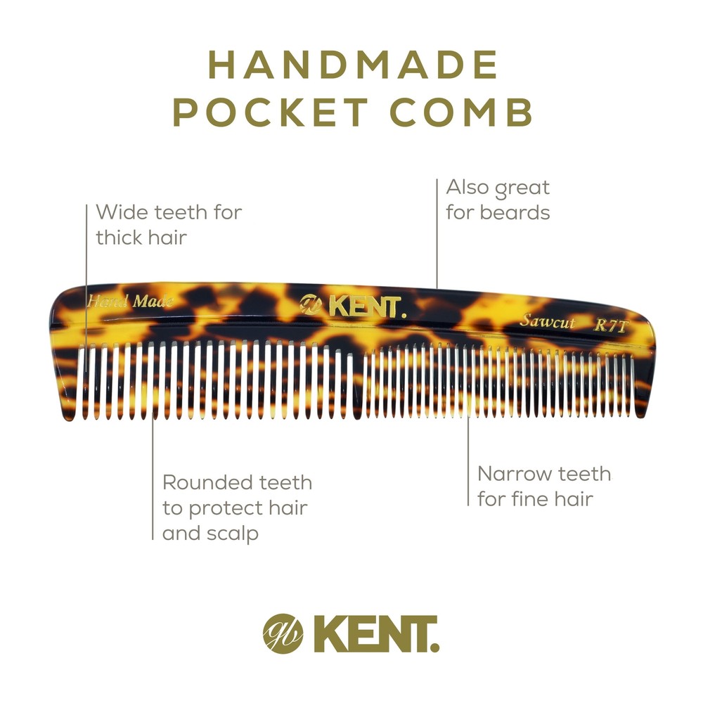 5.25" Handmade Fine and Wide Tooth Pocket Comb