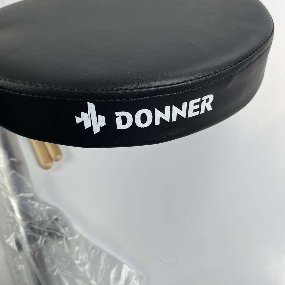 Donner Drum Throne Padded Seat Stable Height Adjustable Stool Double Braced Leg