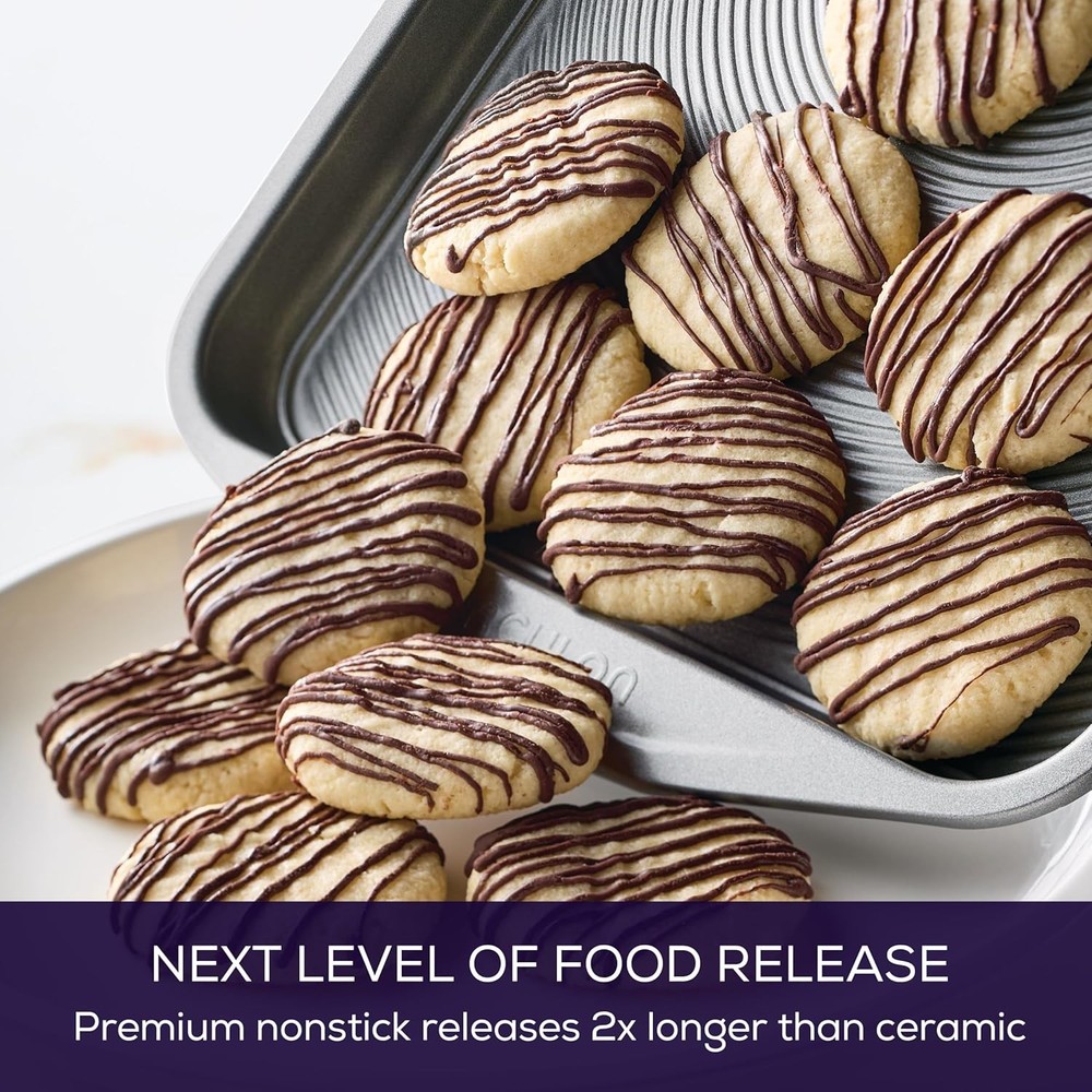 Total Bakeware Set Nonstick Cookie Baking Sheets, 2 Piece, Gray