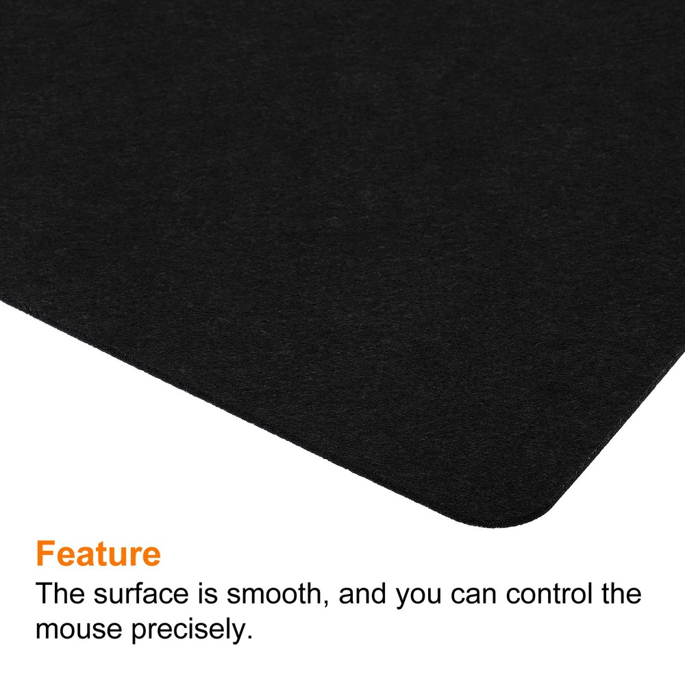 24"x12" Desk Mat Protector Felt Dual Side Mouse Pad Writing Mat Black