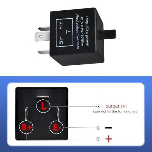 CF13 LED Flasher Relay, 3 Pin Adjustable Relay for Sloving Hyper Blink