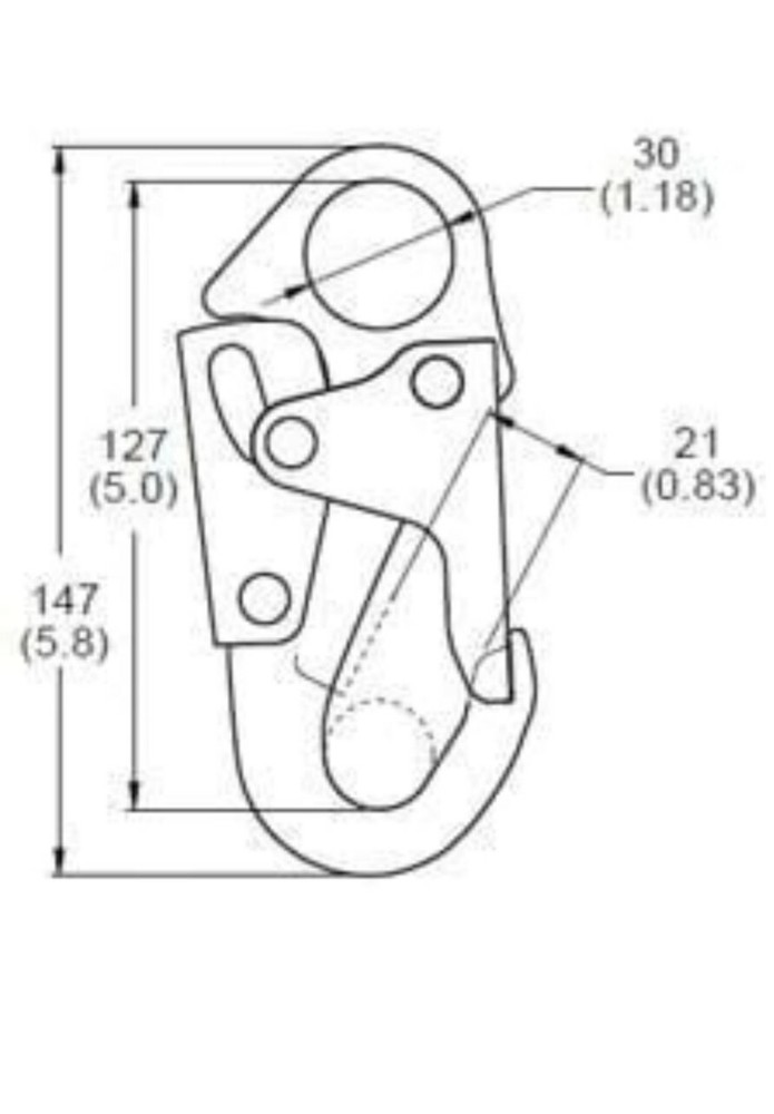 6-PACK Double locking Rope Snap Hook (3600 LBS gate strength)