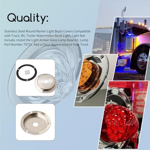 [6 Set] Watermelon LED Bunk Adapter Kit Compatible with Trucks, RVs, Trailers,
