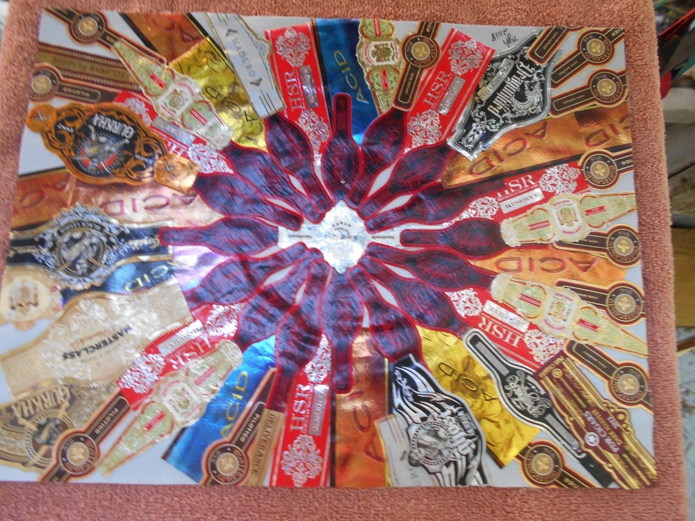 Stogie Sun. Original collage by Nancy.