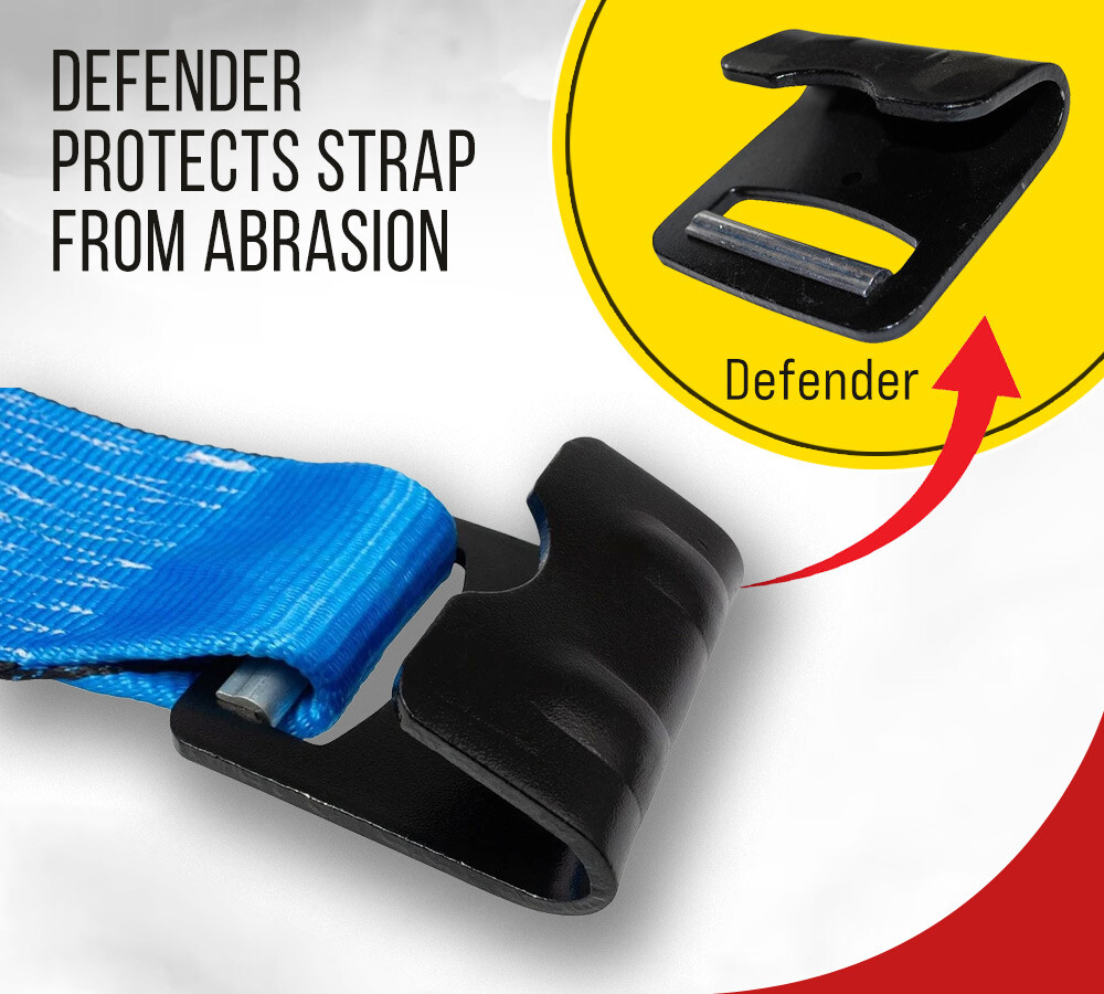 (20 Pack) 4" x 30' Winch Strap with Flat Hook - Blue