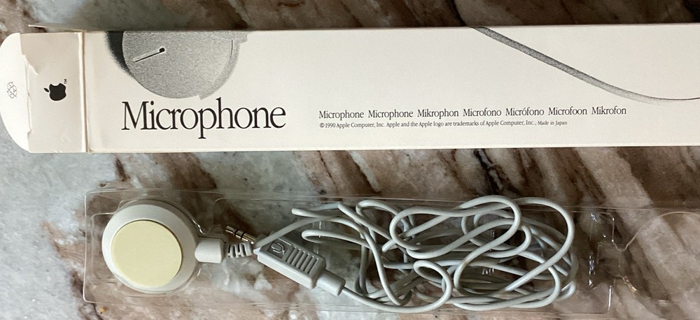 Vintage 1990 Apple Microphone in Original Box Never Used