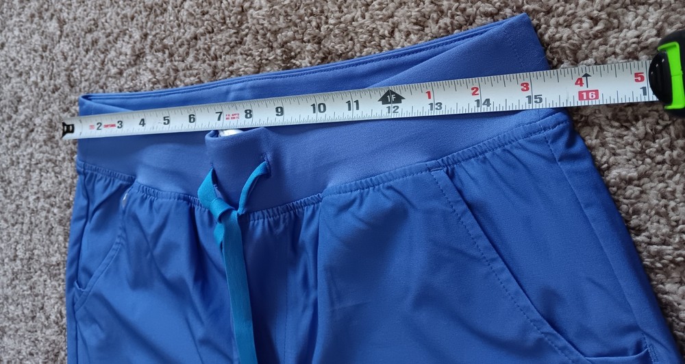 FIGS Women's Technical Collection Blue Teal Solid Medical Scrubs Set Size M