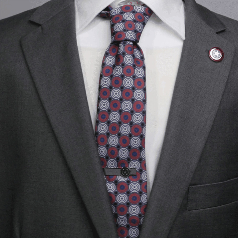 Marvel Captain America Gray Dot Men's Tie