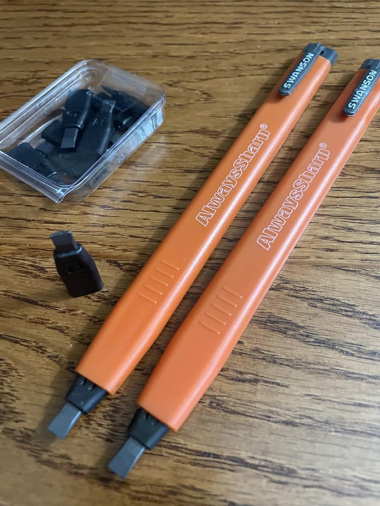 Swanson Tool Co CP216 Alwayssharp Refillable Mechanical Carpenter Pencil, Two Pa