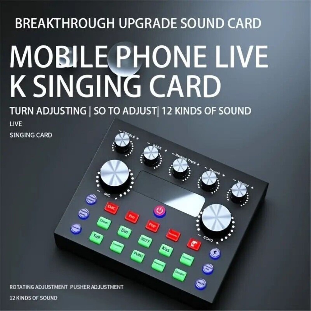 USB Interface External Sound Card Live Broadcast Microphone Audio Card Equipment