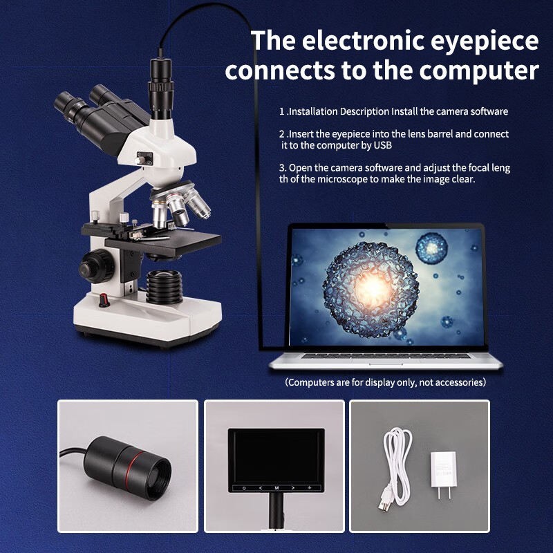 OMG M83E11 40 X -2500 X Trinocular LED Lab Compound Microscope with Double Layer