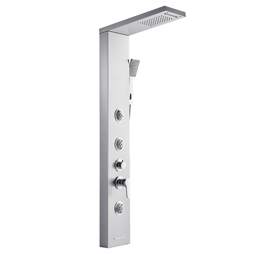 VEVOR Shower Panel Tower System Stainless Steel Column Rainfall Head Massage Jet